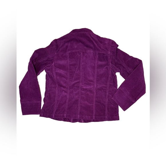 Charter Club Corduroy Jacket Womens Medium Burgundy Button Up Pockets Slim Fit - Picture 6 of 6